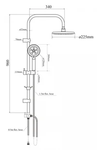 Laveo Cers kolumna natryskowa 100 cm chrom PL7_00OX PL7_00OX - Zestawy prysznicowe - miniaturka - grafika 7