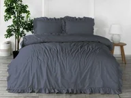 Pościel - Darymex Pościel bawełniana z falbanami Natural Grey 160x200 dx-160-psc-ntg-01 - miniaturka - grafika 1