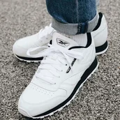 Sneakersy damskie - Reebok "Reebok Classic Leather Młodzieżowe Białe (EH1961)" kids Biały EH1961 - miniaturka - grafika 1