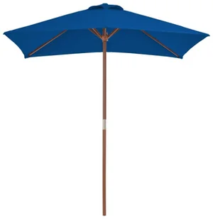 vidaXL Parasol ogrodowy na drewnianym słupku, niebieski, 150x200 cm 313885 - Parasole ogrodowe - miniaturka - grafika 5