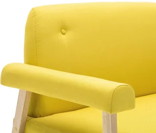 vidaXL Sofa 2-osobowa tapicerowana tkaniną, żółta - Sofy i kanapy - miniaturka - grafika 7