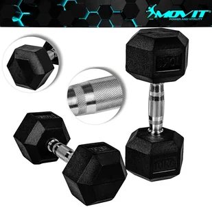 MOVIT HANTLE ŻELIWNE HEX 2X 10 KG SZTANGIELKI CROSSFIT 20040892 - Hantle i ciężarki - miniaturka - grafika 2