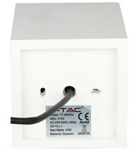 v-tac Oprawa V-TAC GIPS BETON GU10 Natynkowy Kwadrat Biały/Czarny VT-860 - Oprawy, klosze i abażury - miniaturka - grafika 6
