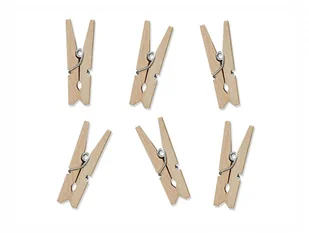 Partydeco Klamerki drewniane naturalne drewno 1op - Wesele i ślub - miniaturka - grafika 2