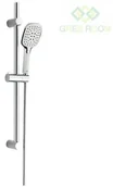 Zestawy prysznicowe - Laveo Zorita - zestaw natryskowy na drążku chrom/biały - miniaturka - grafika 1