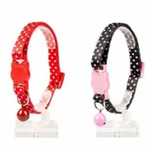 Obroże dla kotów - Duvo+ DUVO OBROŻA KOT W KROPKI Z DZWONKIEM 20-30cm 10mm CZERW/CZARNA 11166 OF-A-VAT015377 - miniaturka - grafika 1