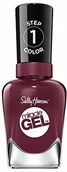 Lakiery do paznokci - Sally Hansen Miracle Gel lakier do paznokci bez sztucznego światła UV, czerwone wino, z intensywnym błyszczącym wykończeniem żelowym, nr 489, (1 x 14,7 ml) - miniaturka - grafika 1