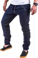 Spodnie męskie - Ombre Clothing Spodnie P389 - GRANATOWE - miniaturka - grafika 1