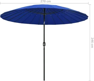 vidaXL Parasol ogrodowy na słupku aluminiowym, 270 cm, lazurowy vidaXL - Parasole ogrodowe - miniaturka - grafika 14