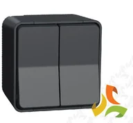 Wyłączniki światła i elektryczne - Schneider Electric MUREVA STYL Wyłącznik 2 podwójny schodowy IP55 antracyt MUR35022 MUR35022/SCH - miniaturka - grafika 1