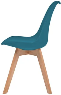 vidaXL Krzesła, 2 szt., sztuczna skóra, lite drewno, turkusowe - Krzesła - miniaturka - grafika 4