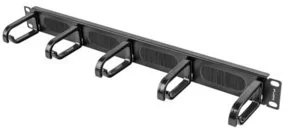 LANBERG ORGANIZER KABLI AK-1203-B 19" 1U Z 5 UCHWYTAMI PANEL SZCZOTKOWANY TYP B CZARNY - Pozostałe akcesoria sieciowe - miniaturka - grafika 2
