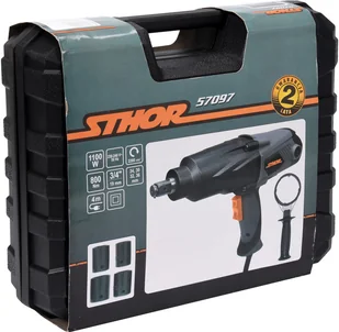 Sthor ELEKTRYCZNY KLUCZ UDAROWY 3/4" 800Nm/1100W Z KOMPLETEM NASADEK 57097  - Klucze udarowe - miniaturka - grafika 7