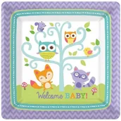 Dekoracje i nakrycia stołu na imprezę - Amscan Talerzyki papierowe "Woodland Welcome", 27 cm, 8 szt 591452 - miniaturka - grafika 1