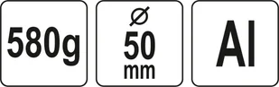 YATO MŁOTEK ALUMINIOWY 580 G FI 50 MM - Młotki - miniaturka - grafika 3