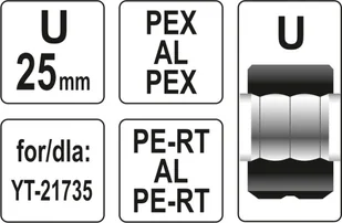Yato MATRYCE ZAPASOWE DO ZACISKARKI DO RUR PEX-AL-PEX YT-21735 TYP U 25MM YT-21742 ZYSKAJ RABAT 30 ZŁ YT-21742 - Inne urządzenia budowlane - miniaturka - grafika 3