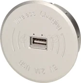 Ładowarki do telefonów - Orno Bezprzewodowa ładowarka indukcyjna z dodatkowym portem USB srebrna OR-AE-1367/G - miniaturka - grafika 1