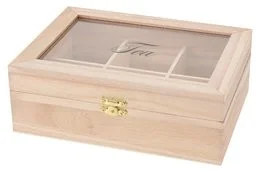 producent niezdefiniowany Drewniana szkatułka na herbatę TEA 6 przegródek B075D1Q2B - Pojemniki kuchenne - miniaturka - grafika 3