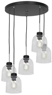 Luminex Bogota 1745 lampa wisząca zwis 5x60W E27 czarna/transparentna - Lampy sufitowe - miniaturka - grafika 2