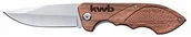 Noże - kwb KWB Nóż myśliwski z drewnianym uchwytem 021990 (ostrze 85 mm ze stali nierdzewnej, z klipsem do paska), 1 sztuka, - miniaturka - grafika 1