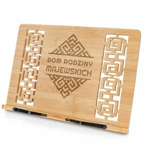 Murrano Pulpit drewniany podstawka z grawerem dla pary na parapetówkę PULP-BMB-032 - Gadżety dla niej i dla niego - miniaturka - grafika 2