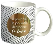 Filiżanki - LA CARTERIE które mogłaby carterie 76000629 dziś żyję wyróżniać ze złota księżyc filiżanka porcelana czarna/11,6 x 9,5 x 8,2 cm 76000629 - miniaturka - grafika 1