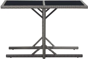 vidaXL Stół ogrodowy, czarny, 110 x 53 x 72 cm, szkło i polirattan - Stoły ogrodowe - miniaturka - grafika 2
