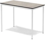 Meble do szkół i przedszkoli - AJ Produkty Stół SONITUS, 1200x700x900 mm, linoleum jasnoszary, biały - miniaturka - grafika 1