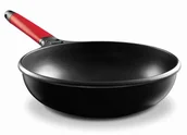 Woki - Fundix Castey fundix patelnia 28 cm  4 litrów-WOK aluminiowe przywiera do kuchenek indukcyjnych ze zdejmowanym uchwytem Czerwony F2-IW28 - miniaturka - grafika 1