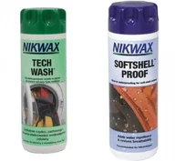 Środki do obuwia i ubrań - Nikwax Zestaw do pielęgnacji odzieży i sprzętu outdoor Twin Tech Wash SoftShell Proof 2x 300 ml - miniaturka - grafika 1