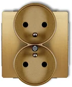 Gniazdka elektryczne - Karlik Gniazdo podwójne z uziemieniem DECO Złoty 29DGPR-2z - miniaturka - grafika 1