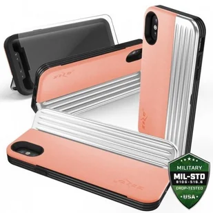 Zizo Retro Series Etui iPhone X z kieszenią na karty + podstawka + szkło 9H na ekran (Peach/Silver) RET-IPH8-PHSL - Etui i futerały do telefonów Zizo Retro Series Etui iPhone X z kieszenią na karty + podstawka + szkło 9H na ekran (Peach/Silver) RET-IPH8-PHSL - Etui i futerały do telefonów - miniaturka - grafika 1