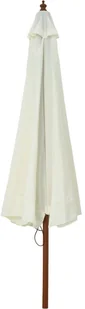 vidaXL Parasol ogrodowy na drewnianym słupku, 330 cm, piaskowa biel - Parasole ogrodowe - miniaturka - grafika 5