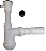 Syfony - Syfon do zlewozmywaka z metalowym sitkiem z wyjściem na pralkę - miniaturka - grafika 1