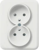 Klawisze i ramki - Hager Lumina 2 biały gniazdo podwójne z uziemieniem WL1220 - miniaturka - grafika 1