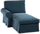 Pokrowce na meble - Dekoria Pokrowiec na szezlong Ektorp lewy pruski błękit 84 x 166 x 73 cm Velvet 642-704-16 - miniaturka - grafika 1