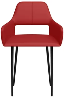 vidaXL Krzesła stołowe, 2 szt., czerwone, obite sztuczną skórą - Krzesła - miniaturka - grafika 3