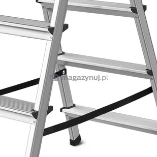 Drabina aluminiowa, dwustronna, 6 stopni wytrzymałość: 125-150 kg (wytrzymałość 125 kg) - Drabiny - miniaturka - grafika 3