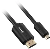 Inne akcesoria audio-wideo - Sharkoon 1m, HDMI/Micro HDMI kabel HDMI HDMI Typu A (Standard) HDMI Typu D (Micro) Czarny - miniaturka - grafika 1
