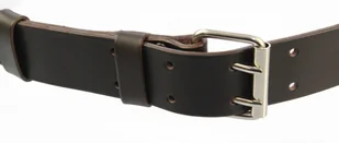 WIREX (PL) Wojskowy Pas Męski Skórzany OFICER RUBIN (PL) Skóra Licowa CZEKOLADOWY Super Wytrzymały Gładki PR2K XXL - Paski - miniaturka - grafika 3