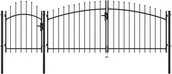 Ogrodzenia - vidaxl Brama ogrodzeniowa, stalowa, 2 x 4 m, czarna - miniaturka - grafika 1