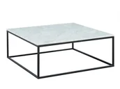 Ławy i stoliki kawowe - Unique Vente Ława ARETHA marmur i metal biała i czarna - miniaturka - grafika 1