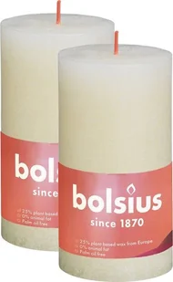 Bolsius Świeca rustykalna Shine 60H 13CM 2szt DELIKTANY PERŁOWY BOLSIUS2931 - Świece - miniaturka - grafika 2