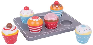 Bigjigs Toys Drewniana tacka z Muffinkami BJ465 714001 - Zabawki AGD - miniaturka - grafika 3