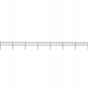 Vidaxl z prętów z grotami, stalowe, 11,9 x 0,6 m, czarne - Ogrodzenia - miniaturka - grafika 3