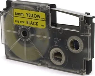 Casio Taśma Czarny na Żółtym 6mm x 8m (PT-6X1, PT6 - Papier do drukarek - miniaturka - grafika 2