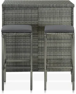 vidaXL 3-częściowy zestaw mebli barowych, polirattan, szary 313472 - Stoły z krzesłami vidaXL 3-częściowy zestaw mebli barowych, polirattan, szary 313472 - Stoły z krzesłami - miniaturka - grafika 19