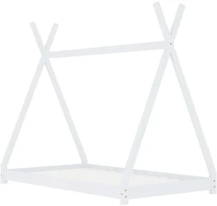 vidaXL Rama łóżka dziecięcego, biała, lite drewno sosnowe, 70 x 140 cm vidaXL - Łóżka dla dzieci i młodzieży - miniaturka - grafika 3