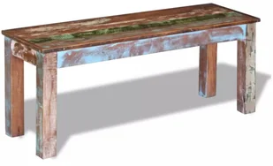 Ławka z odzyskiwanego drewna 110x35x45 cm - Ławki do przedpokoju - miniaturka - grafika 4