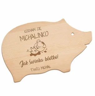 Murrano Deska do krojenia świnka z grawerem dla pary na drewnianą rocznicę śl DSK-SWK-031 - Deski do krojenia - miniaturka - grafika 18